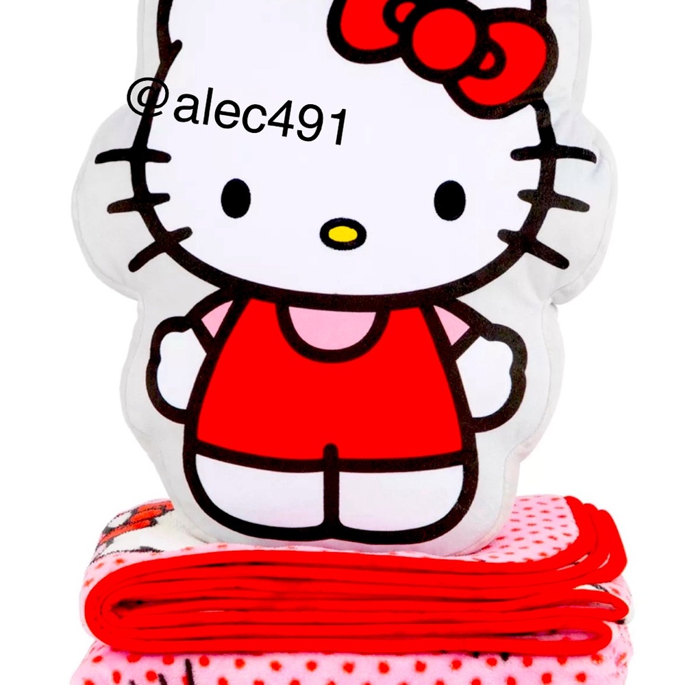 Hello Kitty Shaped Pillow And Throw